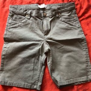 Khaki green jean shorts